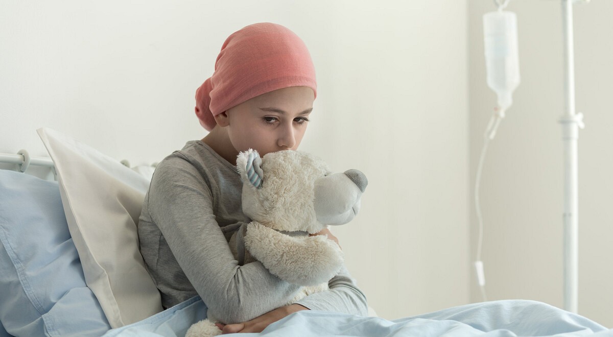 Child receiving hospital treatment